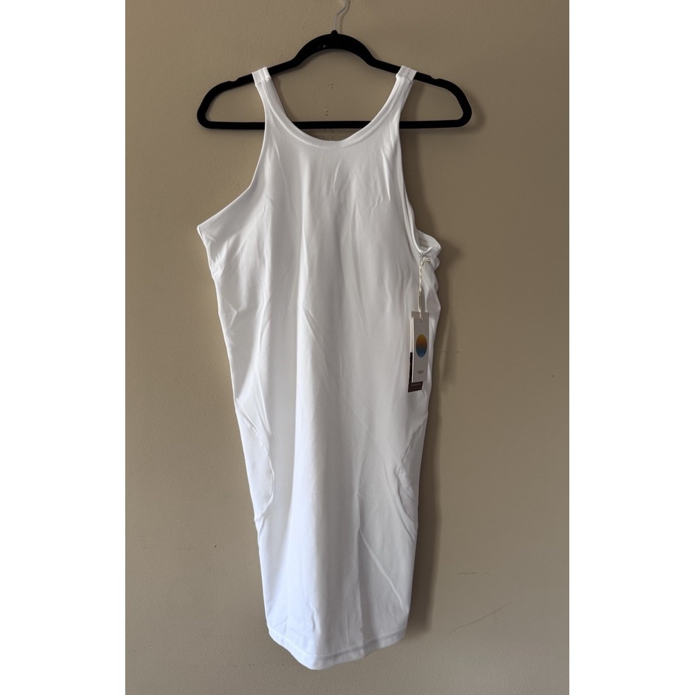 Vuori White Sheath Halter Midi Dress XL